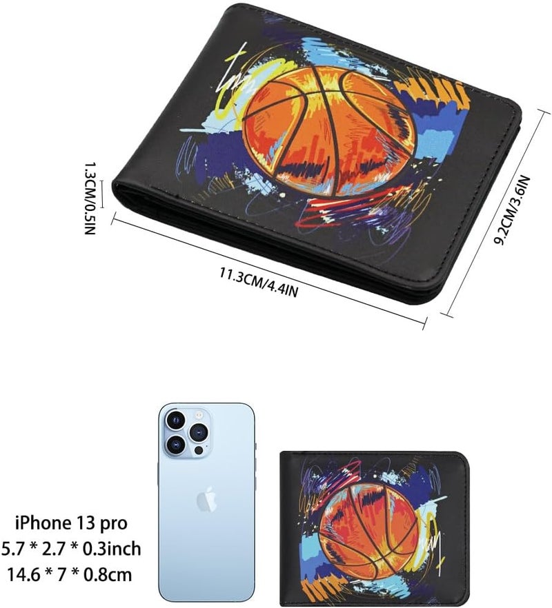 Jonyee Boys Wallet for Kids and Teenager, Funny Leather Bifold Purse with Zipper Coin Pocket and Card Cash Holder for Youth Men, Cool Cartoon Game Wallet for Kids Gifts -Basketball Black - Image 3
